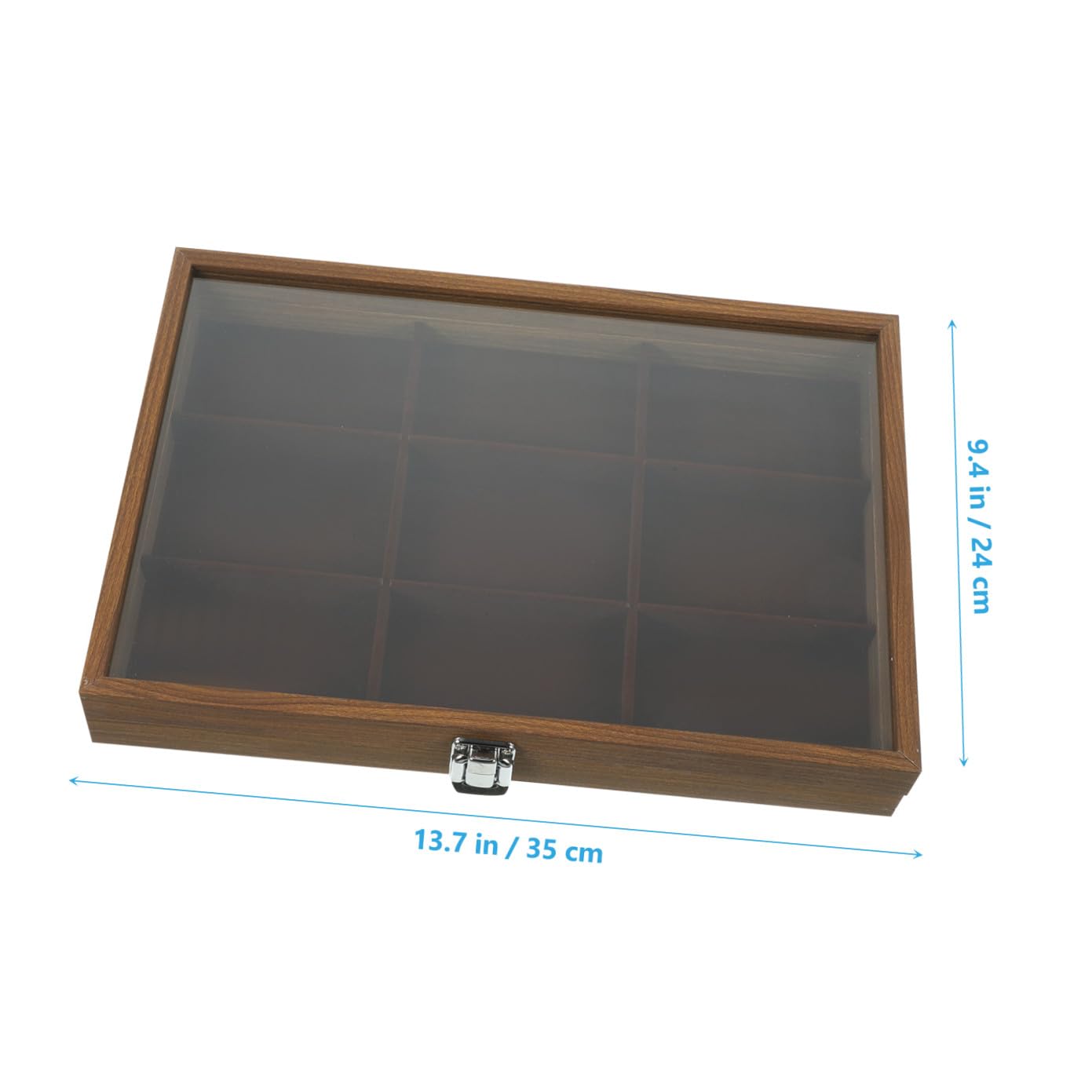 STOBAZA Retro Schmuckkästchen mit Glasdeckel, 9-fächer