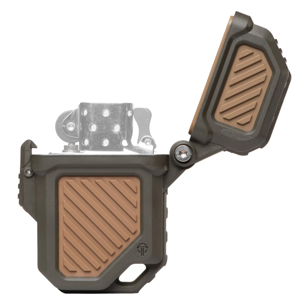 Thyrm PyroVault 2.0 Lighter Armor Compatible with Zippo Inserts, for Protection, Less Evaporation, and Retention, Made in The USA (Woodland (Olive Drab + Coyote))-picture-10