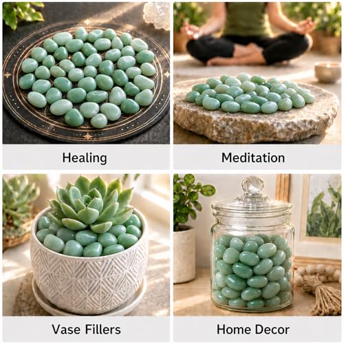 Image of Polished Aventurine Crystal Bulk - 0.5 inch Colorful Tumbled Stone Chips Rocks, 10 oz Crushed Sea Glass Vase Filler Small Stones for Healing, Reiki, Crafting, Home Decor