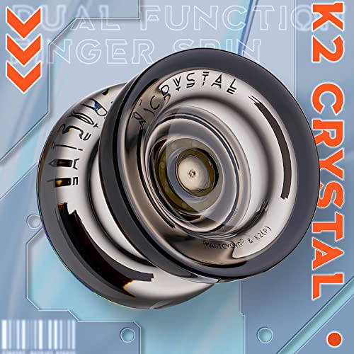 MAGICYOYO Dual Purpose Yoyo for Kids Beginner Responsive Yoyo K2 Crystal Black - Image 2