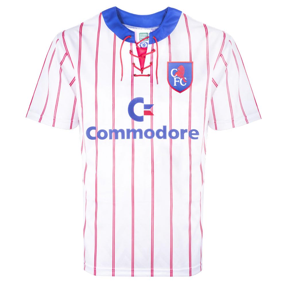 Score Draw Chelsea 1992 Away Retro Football Shirt White/Red Small Polyester