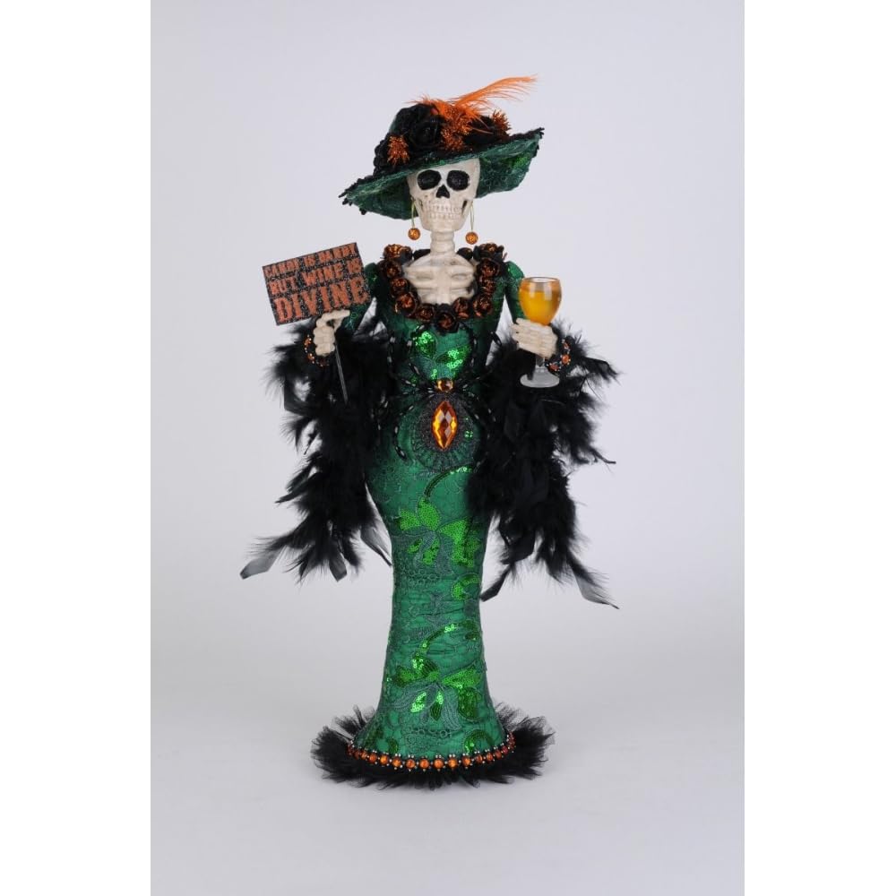 Figurine squelette de dame divine vin Karen Didion - Statuette de collection Halloween