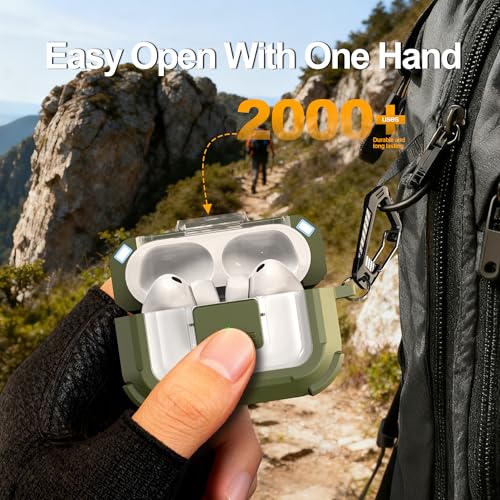 Image of RFUNGUANGO AirPods Pro 3 Case MagSafe Magnetic Automatic Lock, Green