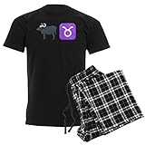 CafePress Schlafanzug-Set mit Emoji-Motiv, Stier Gr. L, Mit Checker Hose