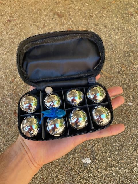 8 Ball 35mm Metal Mini Bocce/Petanque Set with black bag - single