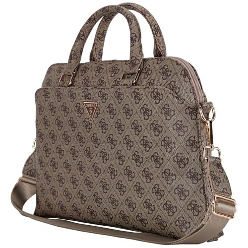 Image of CG MOBILE GUESS 15-Inch Laptop Messenger Bag [Official Licensed], PU Leather with 4G Print, Zipper Handle, Strap & Triangle Logo, Protective Laptop /MacBook Carrying & Crossbody Bag