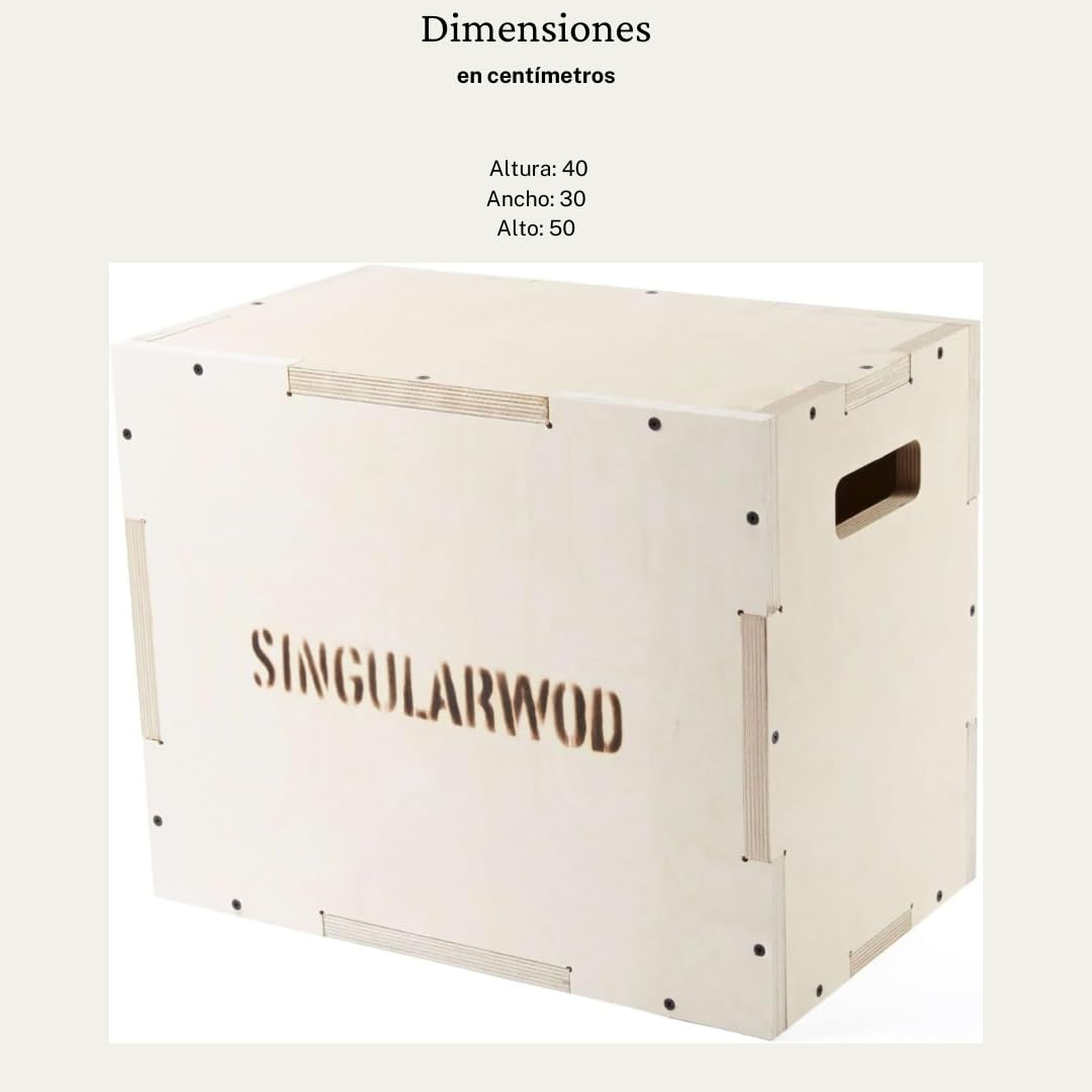 SINGULARWOD Cajón Pequeño Pliométrico Eucalipto. Cajon Pliometrico. Steps Fitness Cajón de Salto Crossfit. Steppers Crossfit. Cajon de Salto. Plyo Box, Jump Box Cross Training. Cajon Crossfit
