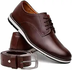 Sapato Social Masculino Oxford com Cadarço e Cinto