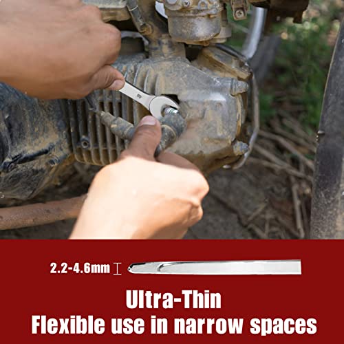 Arucmin Super-Thin Open End Wrench Set, 18-Piece Sae & Metric 1/4" To 1-1/16" And 5.5Mm To 27Mm Chrome Vanadium Steel Wrench Set With Rolling Pouch #TOP3