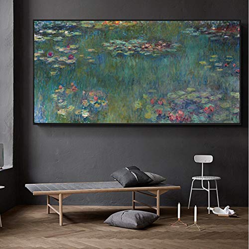 Toile Monet Nénuphars 90x180cm : impression impressionniste grand format sans cadre