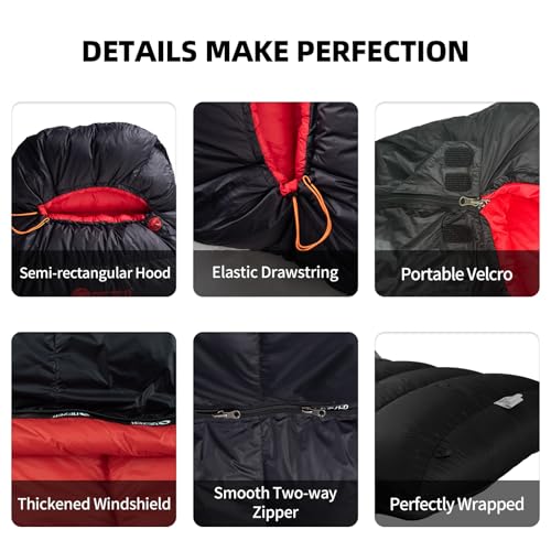 Bolsa de Dormir de Plumas para Adultos, Poder de Relleno 620, para Mochilero miniatura 6