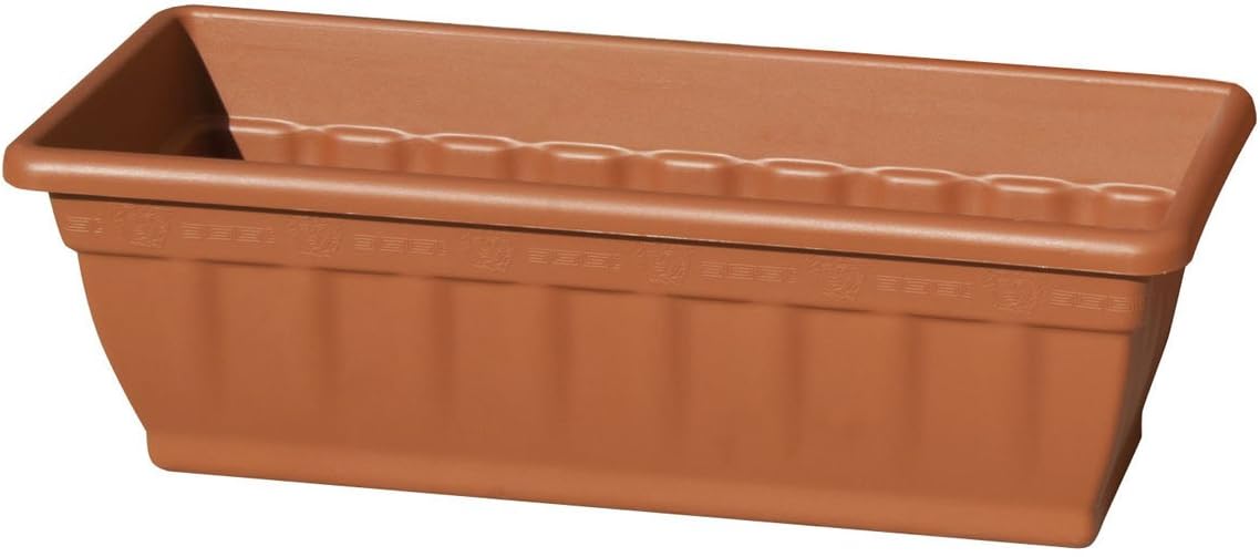 Campagnola Rectangular Plastic Terracotta-Coloured Plant/Flower Box for the Garden/Balcony, Measuring 50 x 20 x 16 cm