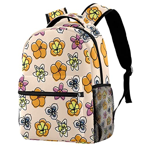 Sac à dos imprimé fleurs avec poche bouteille pour voyager l'esprit léger