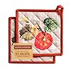 Maison d hermine pot holder 100 cotton set of 2 8 inch x 8 inch with loop heat resistant hot pads bbq cooking grilling microwave barbeque potiron thanksgivingchristmas  urban country home decor
