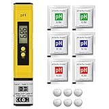 Auto-Off und kalibrierung pH-Meter, schalten Sie es einfach ein, tauchen Sie ein in Flüssig- und Lesedarstellung. Keine Notwendigkeit, mit Farbkarten oder unordentlichen Teststreifen zu arbeiten, dieses Messgerät erhält das Ergebnis schnell und genau.