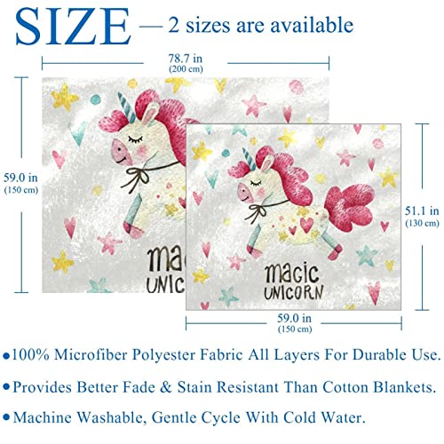 Couverture polaire super douce Magic Unicorn-01 idée cadeau anniversaire - 4