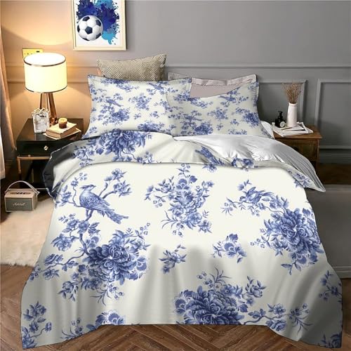 Housse de couette papillon bleu hypoallergénique et super douce