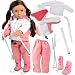 Dress Along Dolly Skiing Doll Clothes for 18" Dolls: "Ready to Ski" Outfit - (Includes Shirt, Pants, Jacket, Boots, Poles, and Skis)