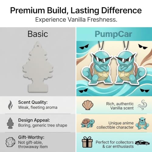 Image of 2 pieces double-sided poke turtle hanging cartoon vanilla-scented funny car air freshener Cool hanging for rearview mirror Car Interior Accessories Gifts Anime Cartoon Fans Truck SUV Home Office Decor