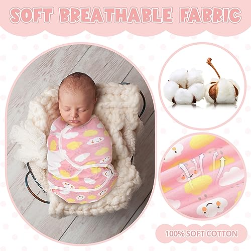 Image of Newwiee 4 Pcs Preemie Baby Swaddle Wrap Adjustable Cotton Swaddle Sleep Blanket for Preemie Boy Girl Improves Sleep Essentials(Classic Style)