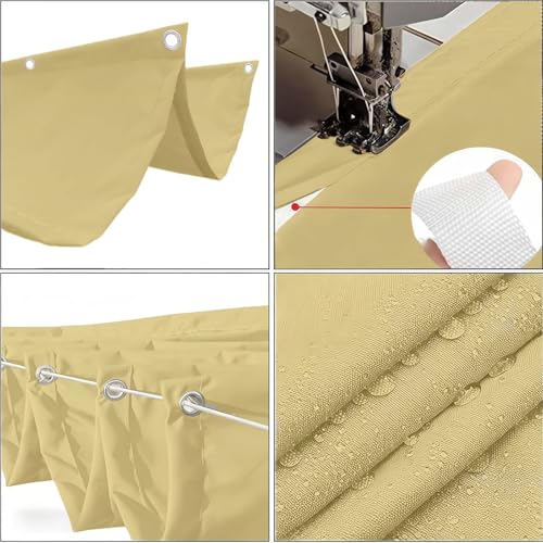 Voile d'ombrage avec oeillets imperméable jaune sable pour balcon