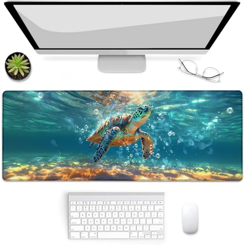 Tapis de souris de jeu sous-marin tortue pour décorer votre espace bureau à la maison