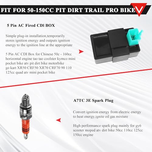 Image of PRO BAT Lifan Complete Kick Starter Engine Wiring Harness Loom with A7TJC Spark Plug Coil Magneto for 70cc 110cc 125cc 140cc 150cc Pit Dirt Trail Pro Bike X50 CRF50