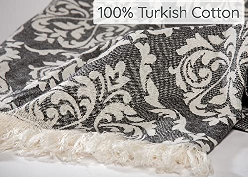 Mebien Touche De La Nature Turkish Towels Beach Towels Oversized (35”X67”) Beach Towels For Adults Quick Dry And Sand Free Beach Towel Beach Blanket 100% Cotton Turkish Towel - Ren Black #TOP5