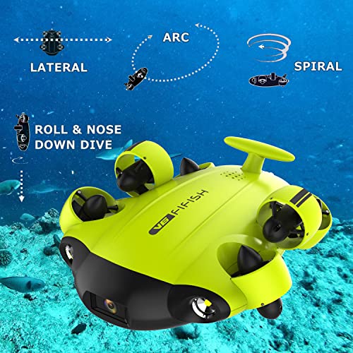 Qysea Fifish V6 Remote Control Underwater Drone With 4K Uhd Waterproof Camera, Fishing Drone With Vr Head Tracking, Rov Robot Dive To 330Ft, Omni-Directional Movement #TOP2