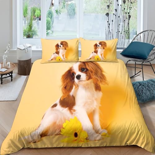 Housse de couette chiot cavalier pour cocooner dans son lit simple 3D
