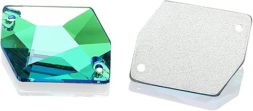 Miniatura 10 de DONGZHOU Piedras de imitación de cristal, piedras de coser con agujeros, cuentas de forma mixta, cristales con parte trasera plana, gemas de