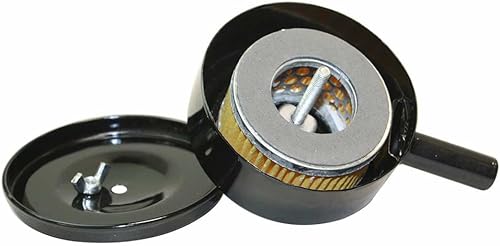 Interstate Pneumatics SA13 - Filtro de admisión de aire del compresor Cuerpo de metal 5" Dia - 3/4" MPT con cartucho de papel