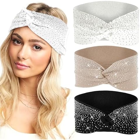 Piriuuo Sparkly Rhinestone Headbands Set Cover