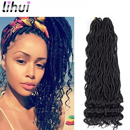 Lihui Goddess Locs Crochet Hair Wavy Faux Locs With Curly Ends