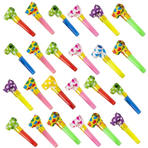 30 PCS Colorful Party Blower Blowouts Noisemakers, Birthday Blowouts Whistles for Party...