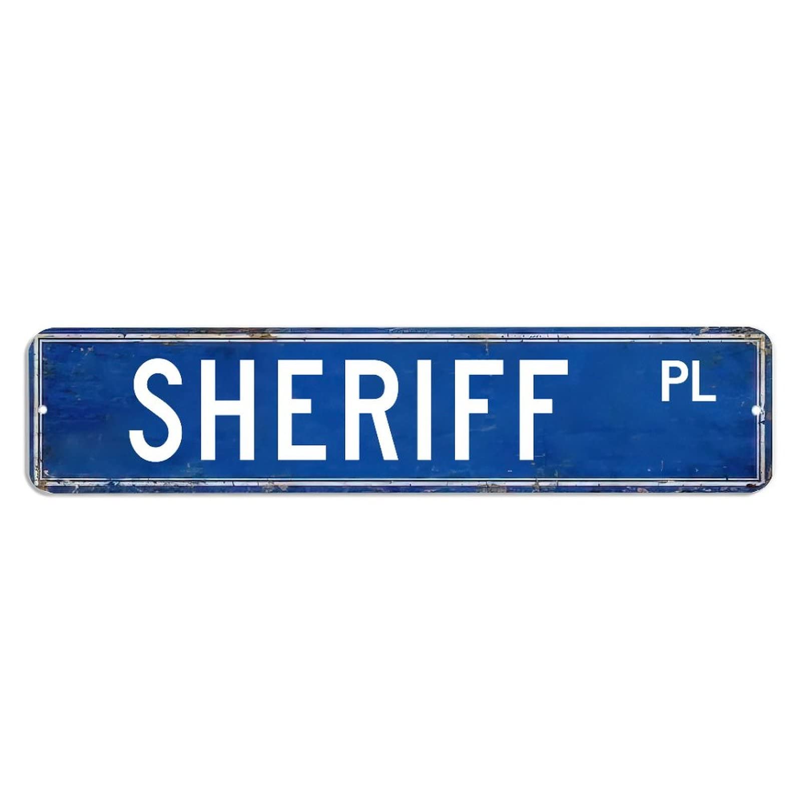 Peiyeety A006 Vintage Metal Tin Sign Sheriff Pl Retro Street Sign, Rustic Wall Decor For Home, Office, Man Cave, Garage, Kitchen, Farmhouse, Patio, Garden, Porch, 4 * 16 Inch