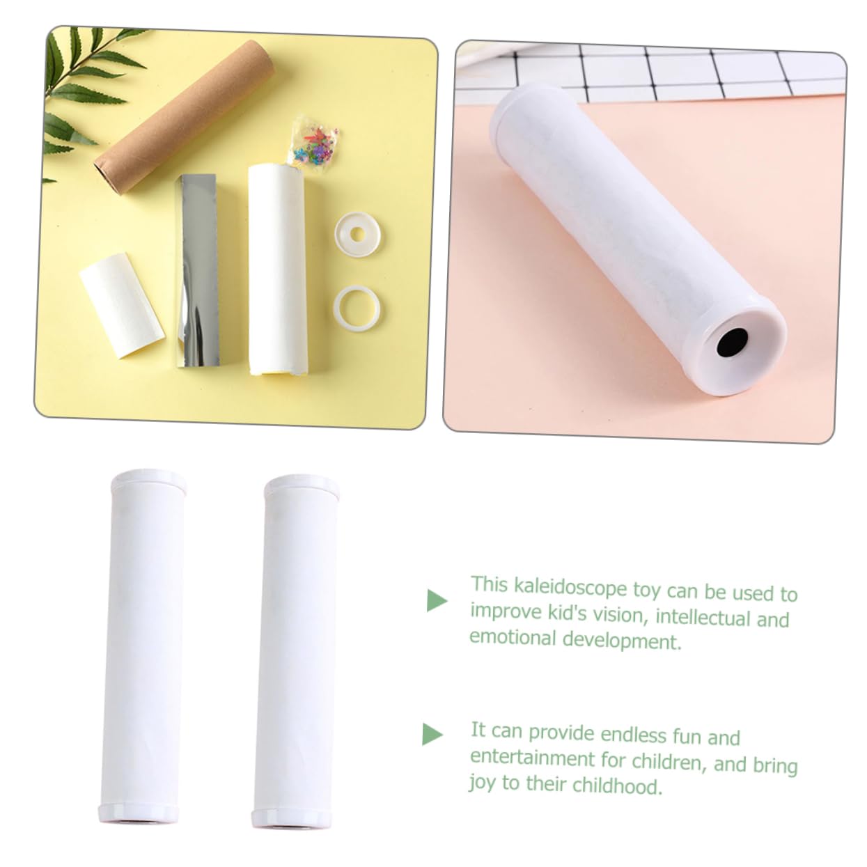 BESPORTBLE 2pcs DIY Kaleidoscope Blank Colorable Kaleidoscopes for Educational Painting for Imagination Creativity Present for Day