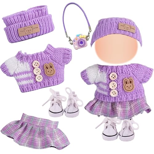 5 Pcs Doll Clothes for 17cm Plush Doll, Stylish Doll Clothes Outf...