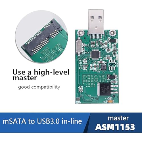 Adaptador mSATA a USB 3.0 con chip ASM225 miniatura 3