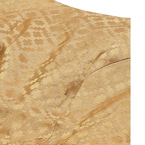 Image of Studio Shringaar Women's Readymade Brocade Elbow Length Sleeves Saree Blouse