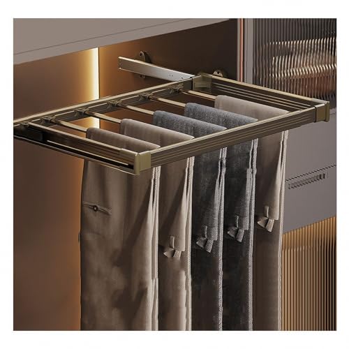 Porte-pantalons suspendus télescopique marron pour éviter les plis - 2
