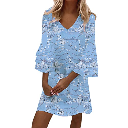 ZDDP Langarm Beachdress satindress Kleid lässig elegant Kleider...