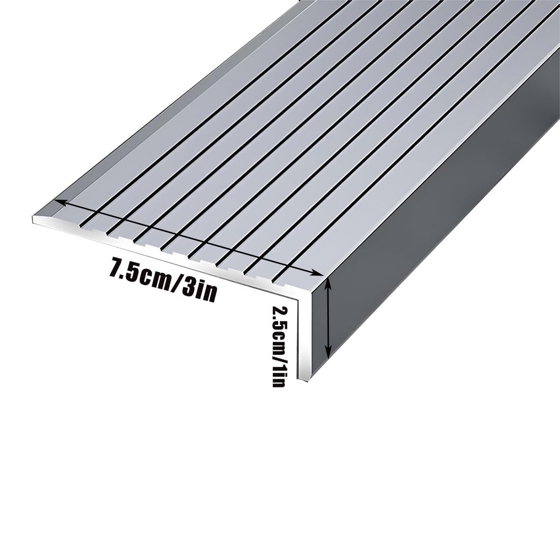 Perfil antideslizante de aluminio para escalera, 105/115/125 cm, protector de esquina de metal, acabado oro rosa, 100 cm y elegante solución de seguridad