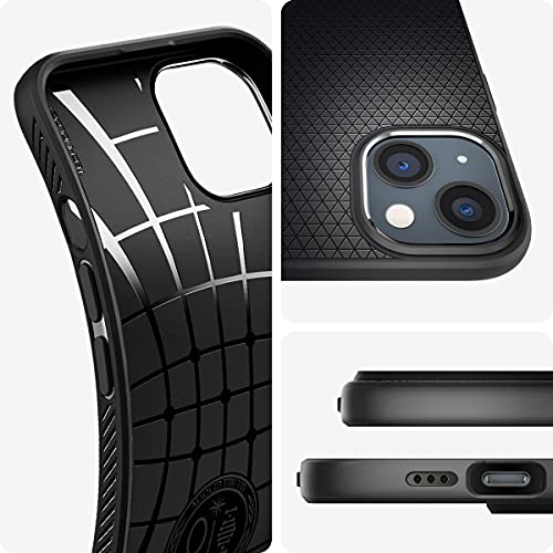 Spigen Liquid Air Back Cover Case Compatible with iPhone 13 (TPU | Matte Black) 8 51CJ6pfj+SL