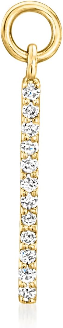 Pure Collection by Ross-Simons 0.10 ct. t.w. Diamond Bar Hoop Charms in 14kt Yellow Gold