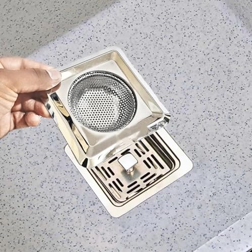 Image of Stainless Steel Kitchen Sink Strainer (Square Sink Strainer)