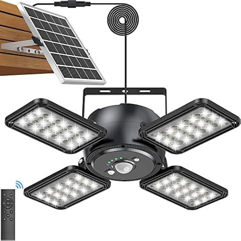 Solar Pendant Light with Motion Sensor and Remote Control Cover