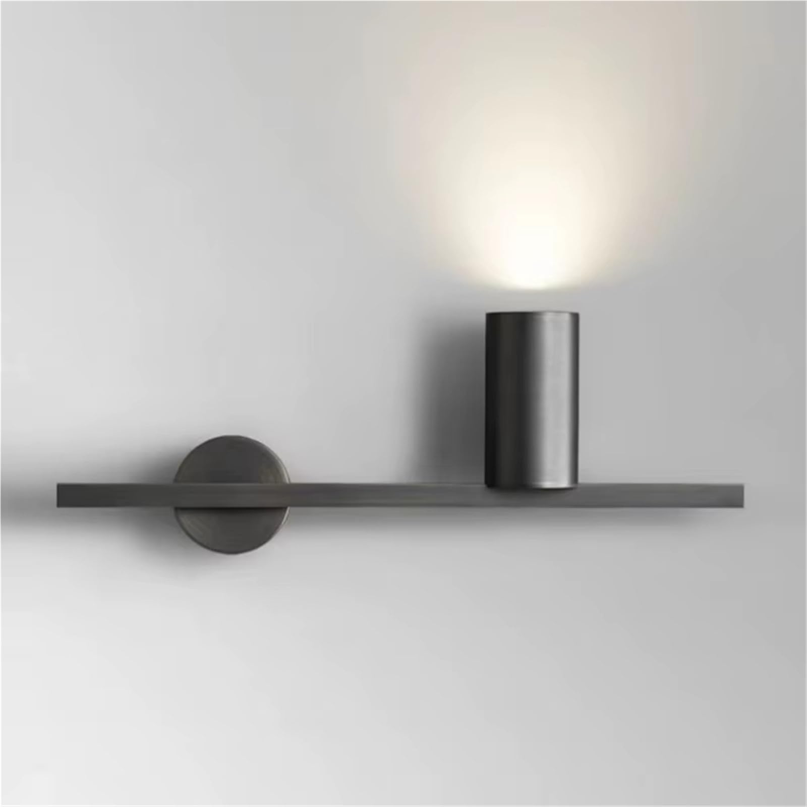 ZTCHSENZT Simple Brass Wall Sconce 4000K Gold Black for Bedroom Bedside Foyer Staircase Aisle Ambient Wall Sconce,Black-Right