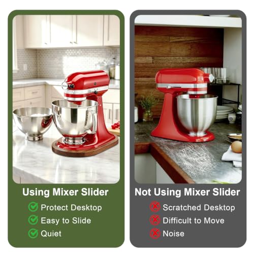 Mixer Slider Mat for KitchenAid 4.5-5 Qt Tilt Head Stand Mixer, Pine Wood - image 6