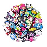 35 PCS Cartoon Cute Croc Pins Pack Croc Accessories for Shoes Clogs Slides Bracelet Wristband Kids ,Girls,Women Shoe Decoration Charms